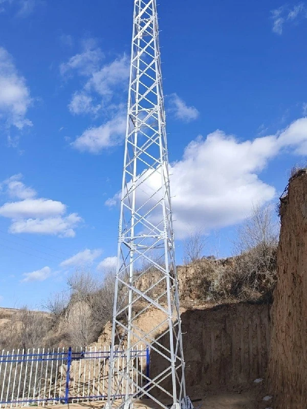 Galvanized lattice lightning tower