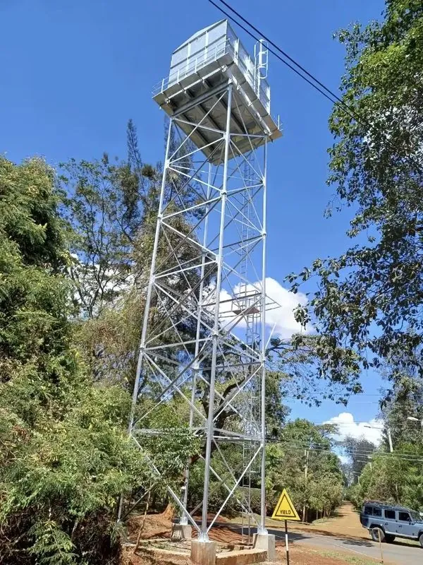 Tall water tank tower installation
