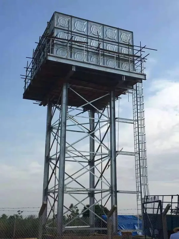 Sectional tank during site assembly