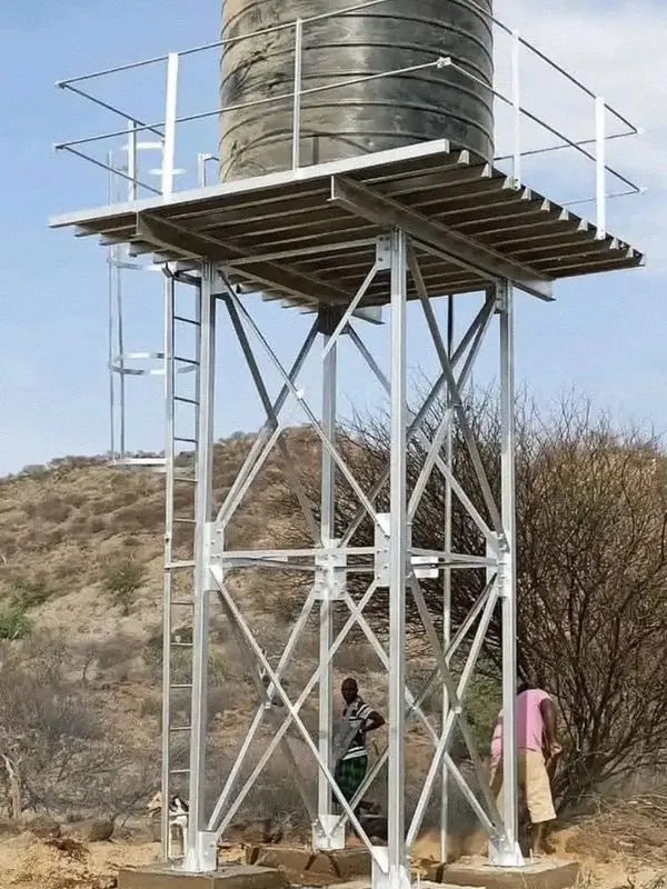 Cross-braced tank support structure